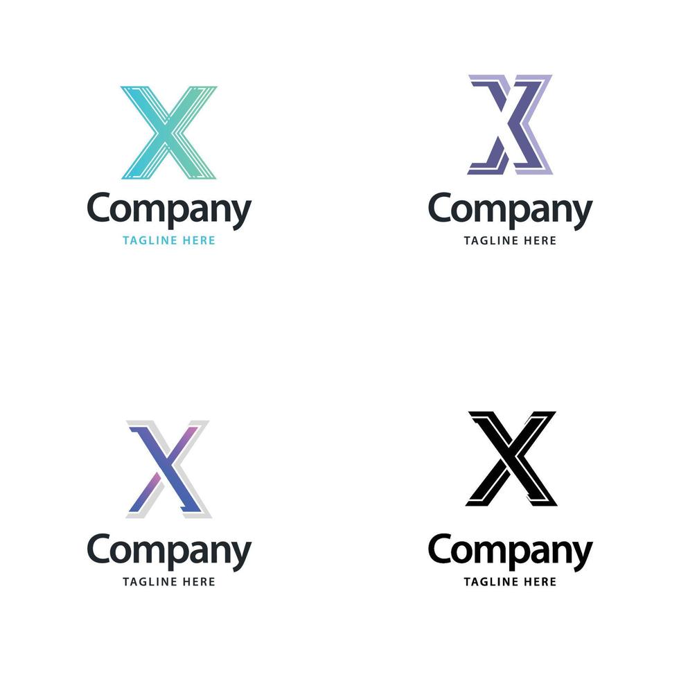 Letter X Big Logo Pack Design Creative Modern logos design for your business vector