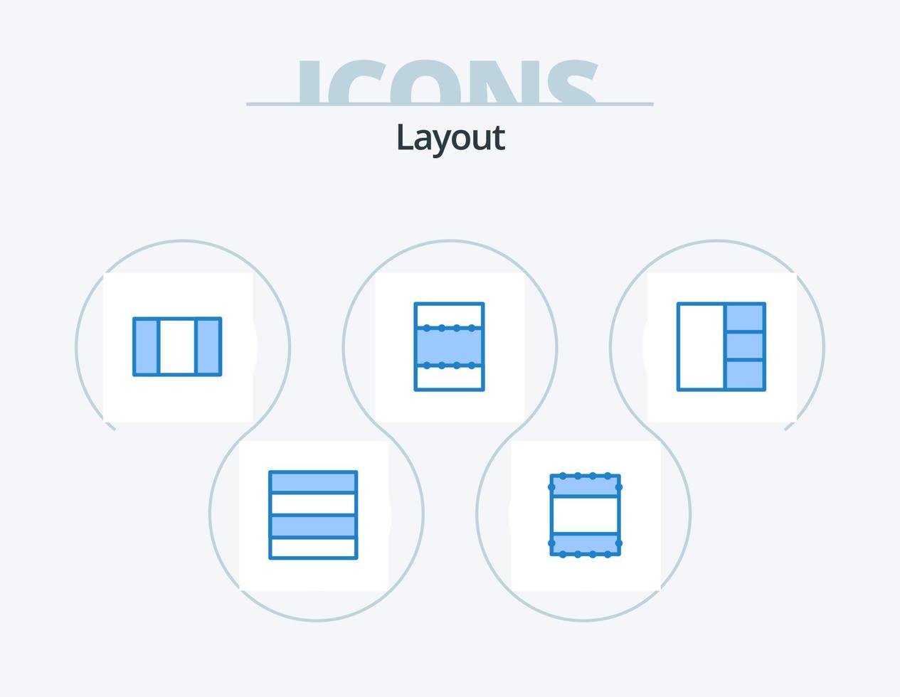 Layout Blue Icon Pack 5 Icon Design. . . vector
