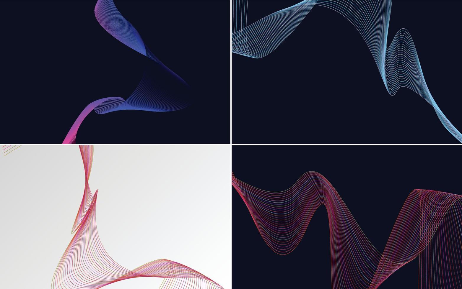 Collection of geometric minimal lines pattern set vector