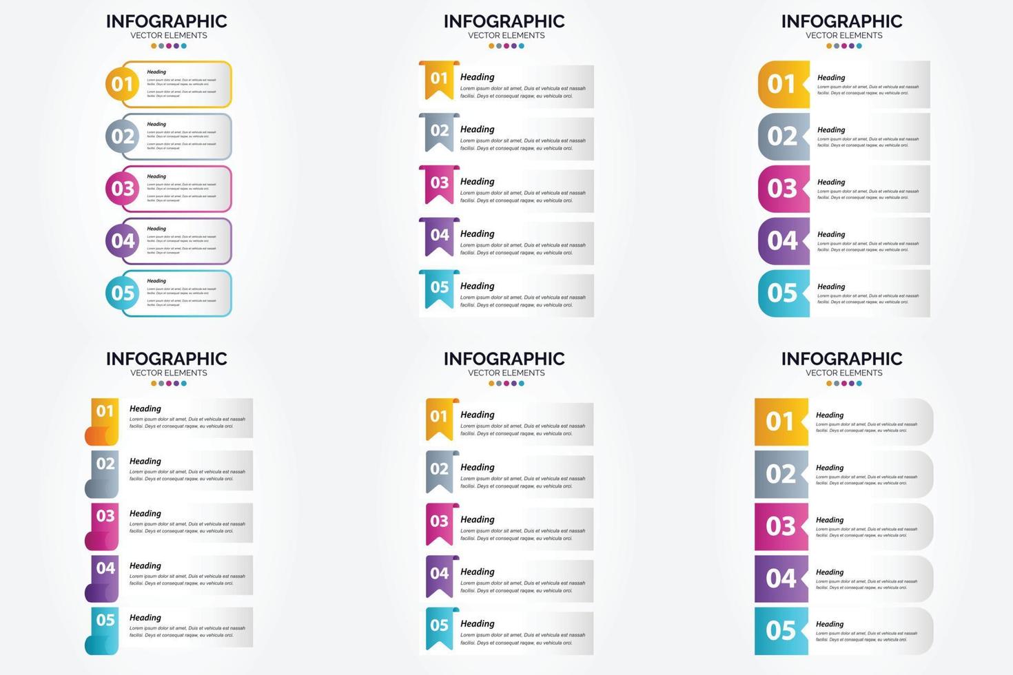 ilustración vectorial infografía conjunto de diseño plano para folleto publicitario y revista vector