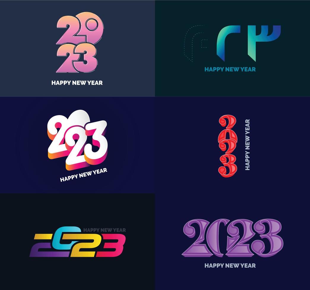 Big Set of 2023 Happy New Year logo text design 2023 number design template vector