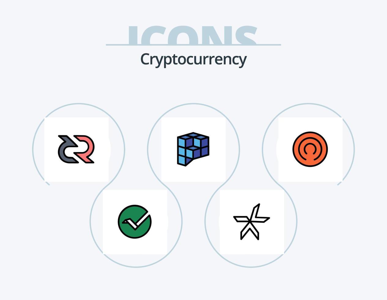 Cryptocurrency Line Filled Icon Pack 5 Icon Design. bitcoin . crypto . crypto currency. coin vector