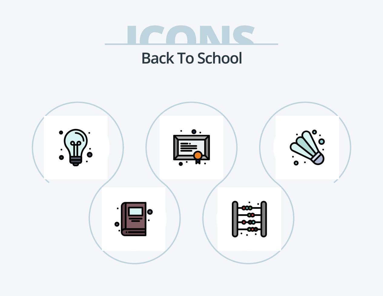 Back To School Line Filled Icon Pack 5 Icon Design. education. school. cap. education. study vector