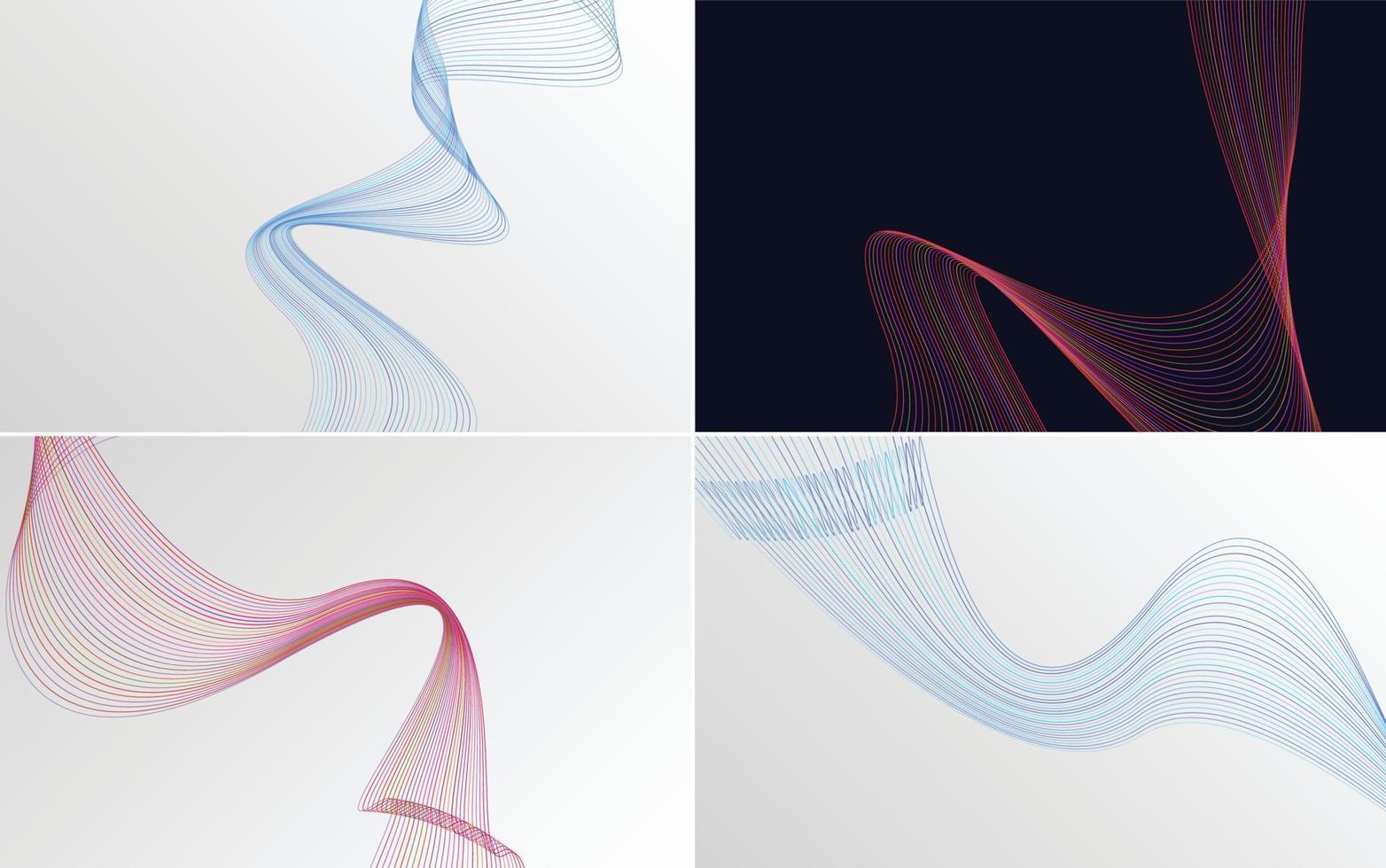 Modern wave curve abstract vector background for a sleek presentation