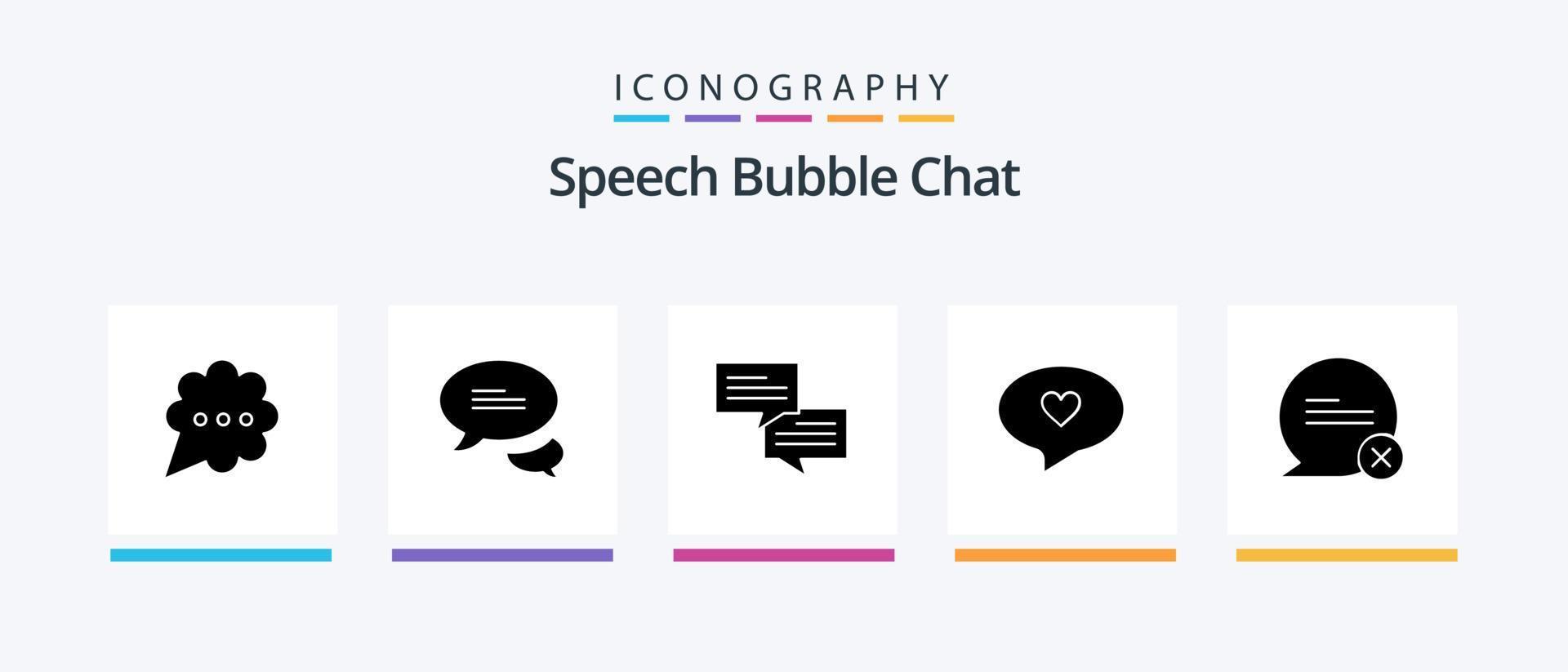 Chat Glyph 5 Icon Pack Including . interaction. message. cross. chat. Creative Icons Design vector