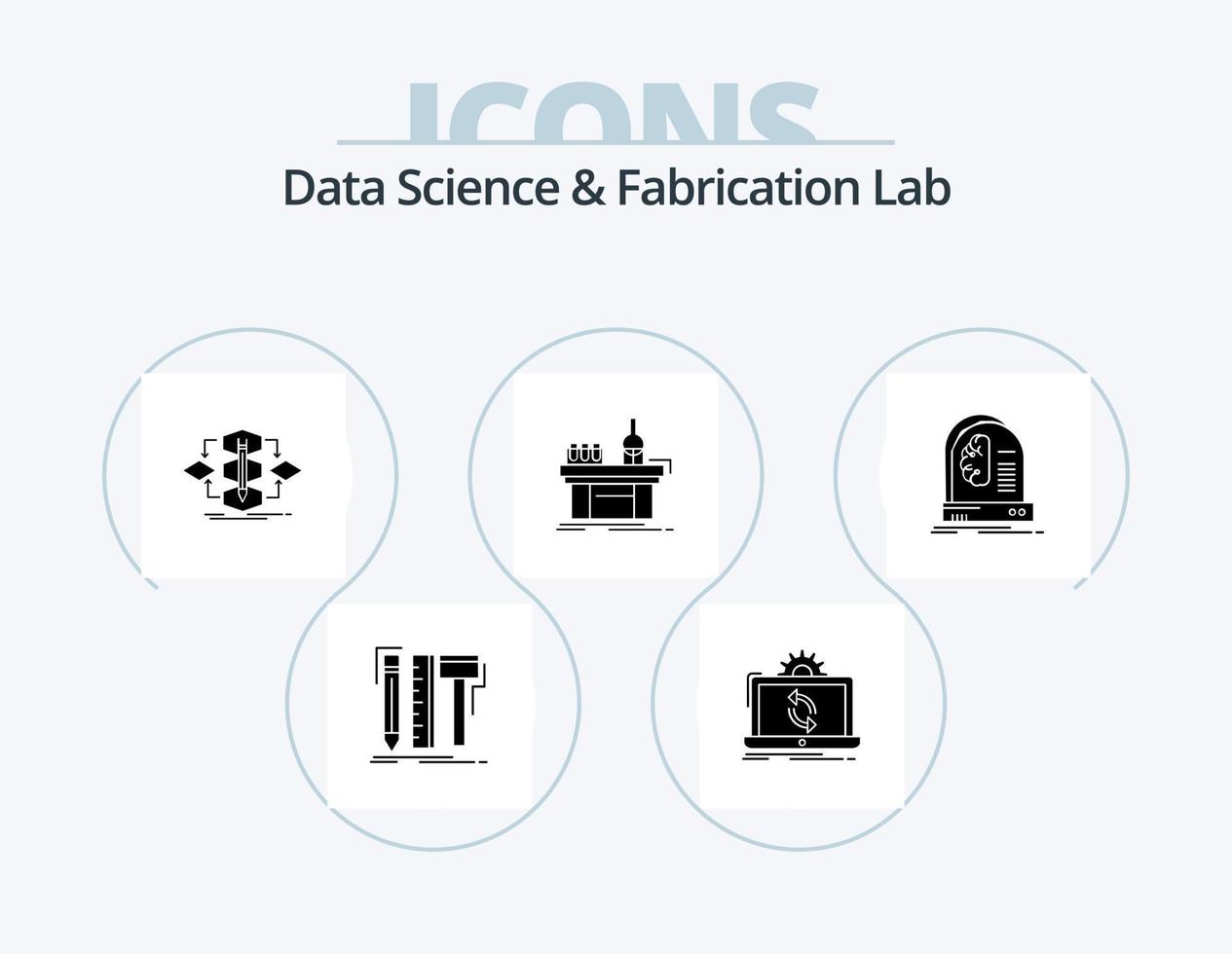 Data Science And Fabrication Lab Glyph Icon Pack 5 Icon Design. lab ...