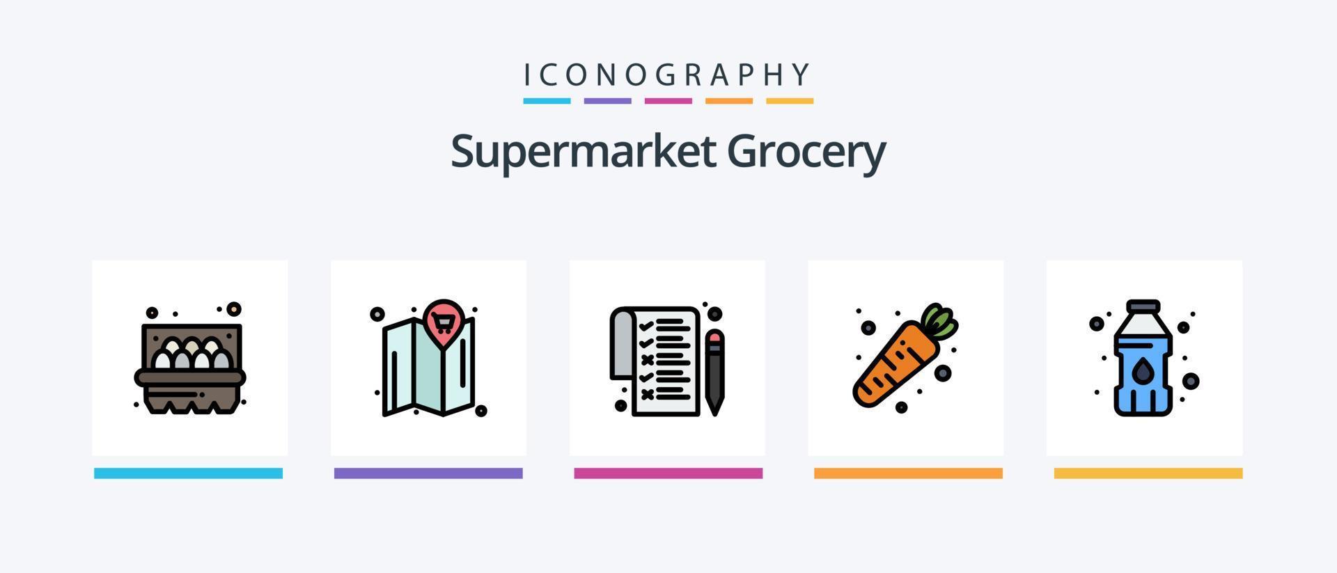 Grocery Line Filled 5 Icon Pack Including . pen. water bottle. bottle. Creative Icons Design vector