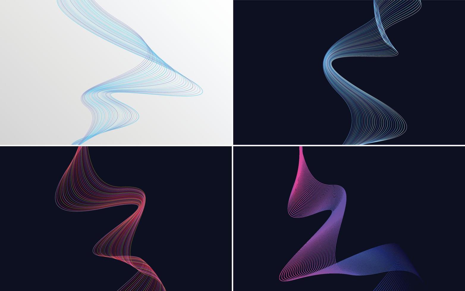 Collection of geometric minimal lines pattern set vector