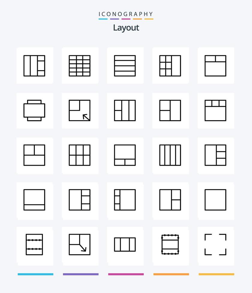 Creative Layout 25 OutLine icon pack  Such As maximize. view. layout. layout. minimize vector