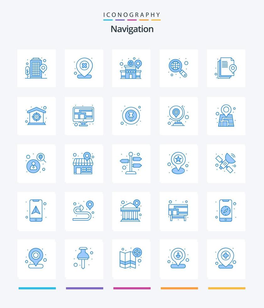 Creative Navigation 25 Blue icon pack  Such As home. file. location. document. internet vector