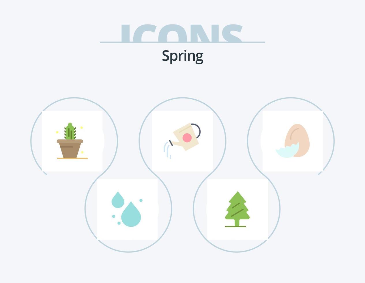 Spring Flat Icon Pack 5 Icon Design. easter. water. nature. tank. beverage vector