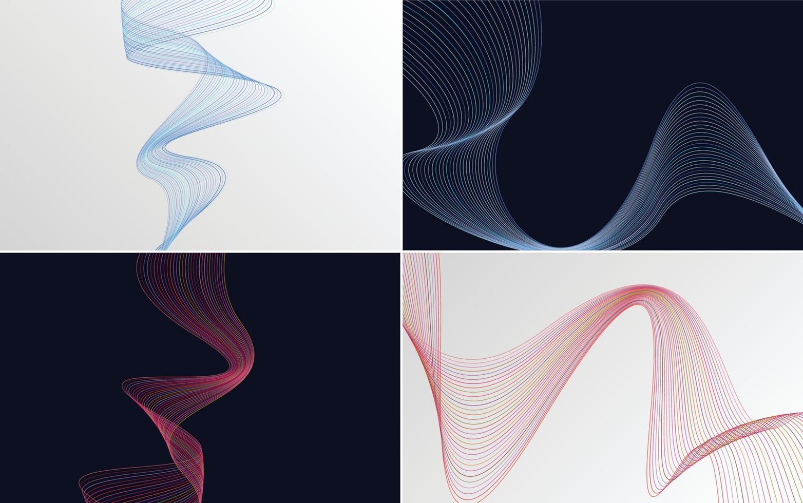 Add visual interest to your project with this set of 4 vector wave backgrounds