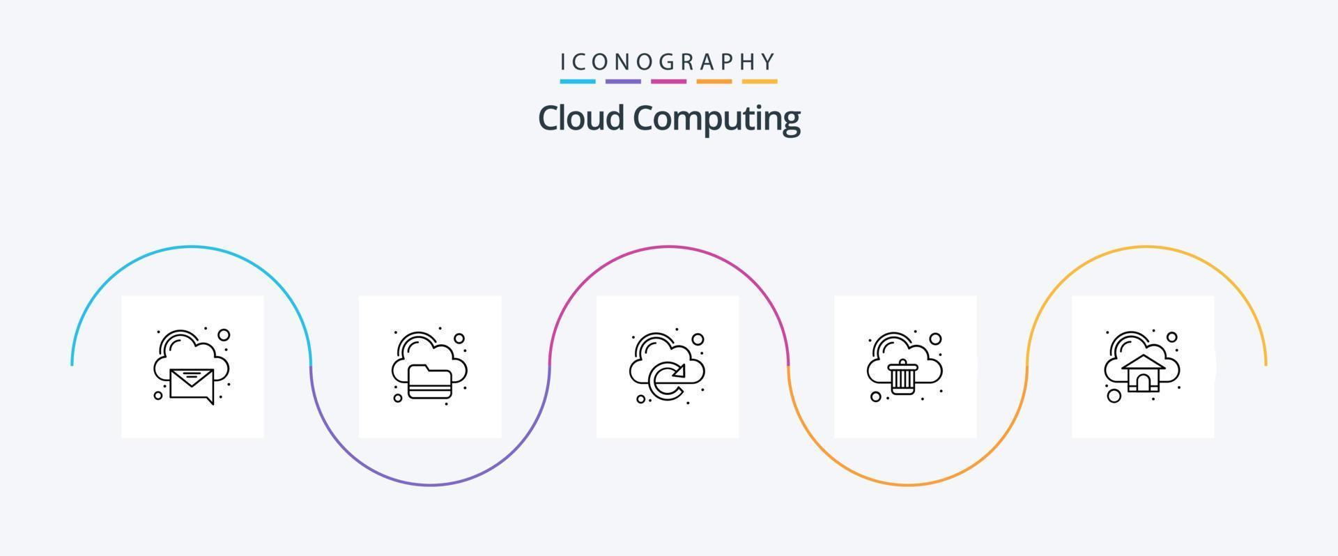 Cloud Computing Line 5 Icon Pack Including cloud. cloud. remove. cloud vector