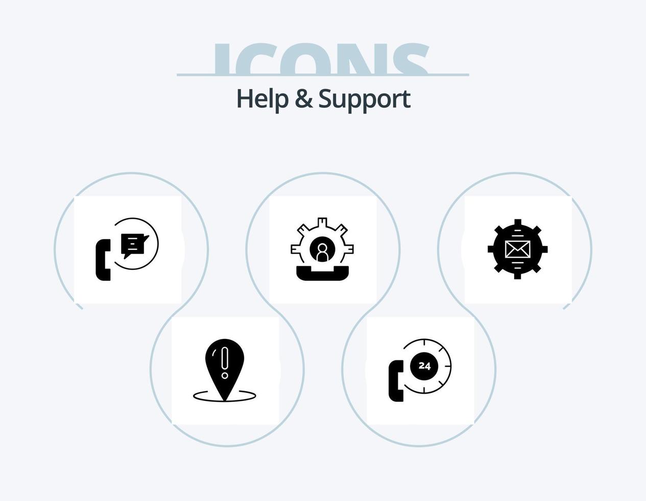Help And Support Glyph Icon Pack 5 Icon Design. help. communication. contact. support. help vector