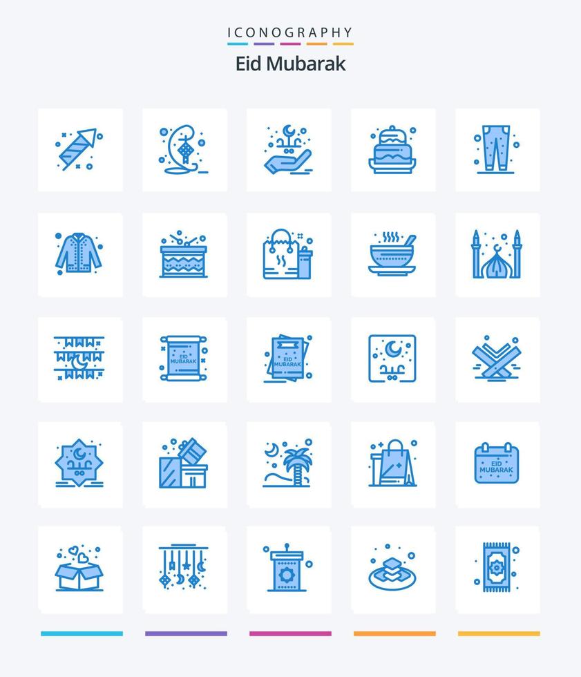 Creative Eid Mubarak 25 Blue icon pack  Such As eid. celebration. hari raya. cake. celebration vector