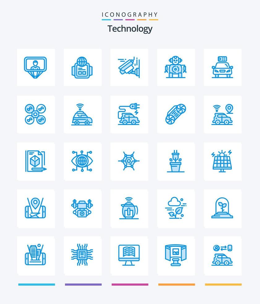 Creative Technology 25 Blue icon pack  Such As power. electric. image. ecology. technology vector