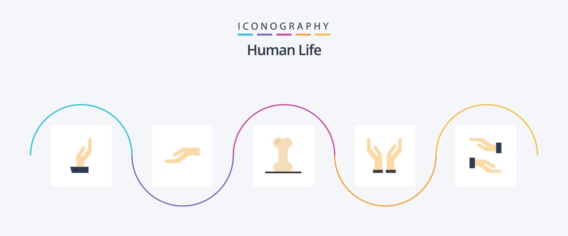 paquete de iconos de 5 planos humanos que incluye. cariñoso. vector