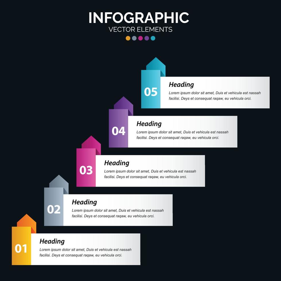 5 Steps Infographics design vector and marketing can be used for workflow layout