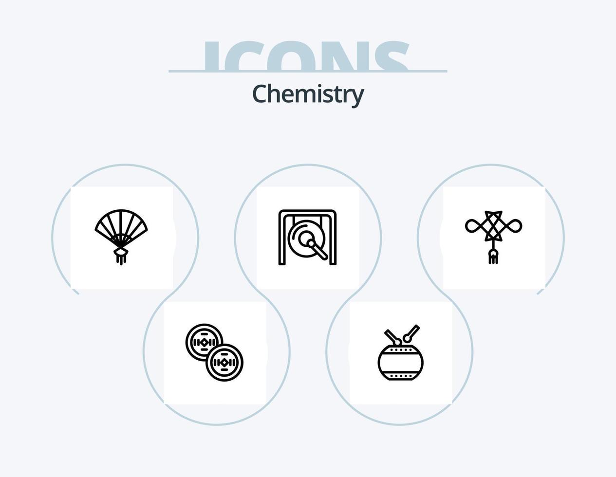 paquete de iconos de línea química 5 diseño de iconos. matraz. química. químico. gota. química vector