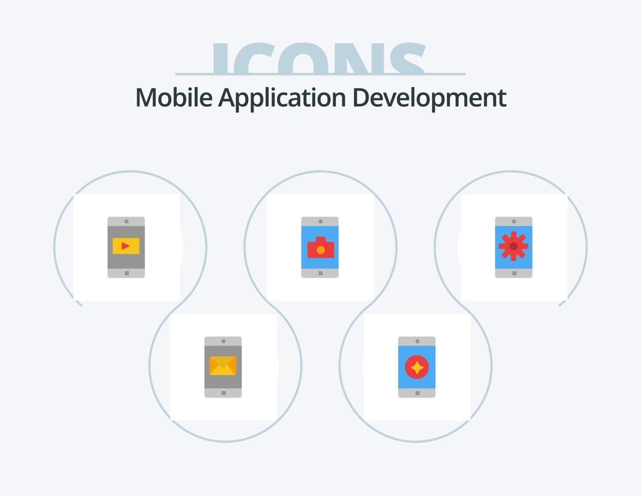 Mobile Application Development Flat Icon Pack 5 Icon Design. mobile application. application. mobile. camera. mobile vector