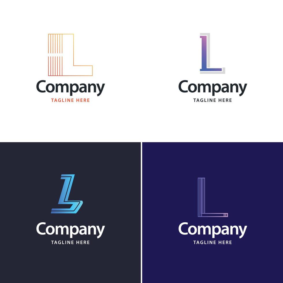 letra l diseño de paquete de logotipos grandes diseño de logotipos modernos y creativos para su negocio vector