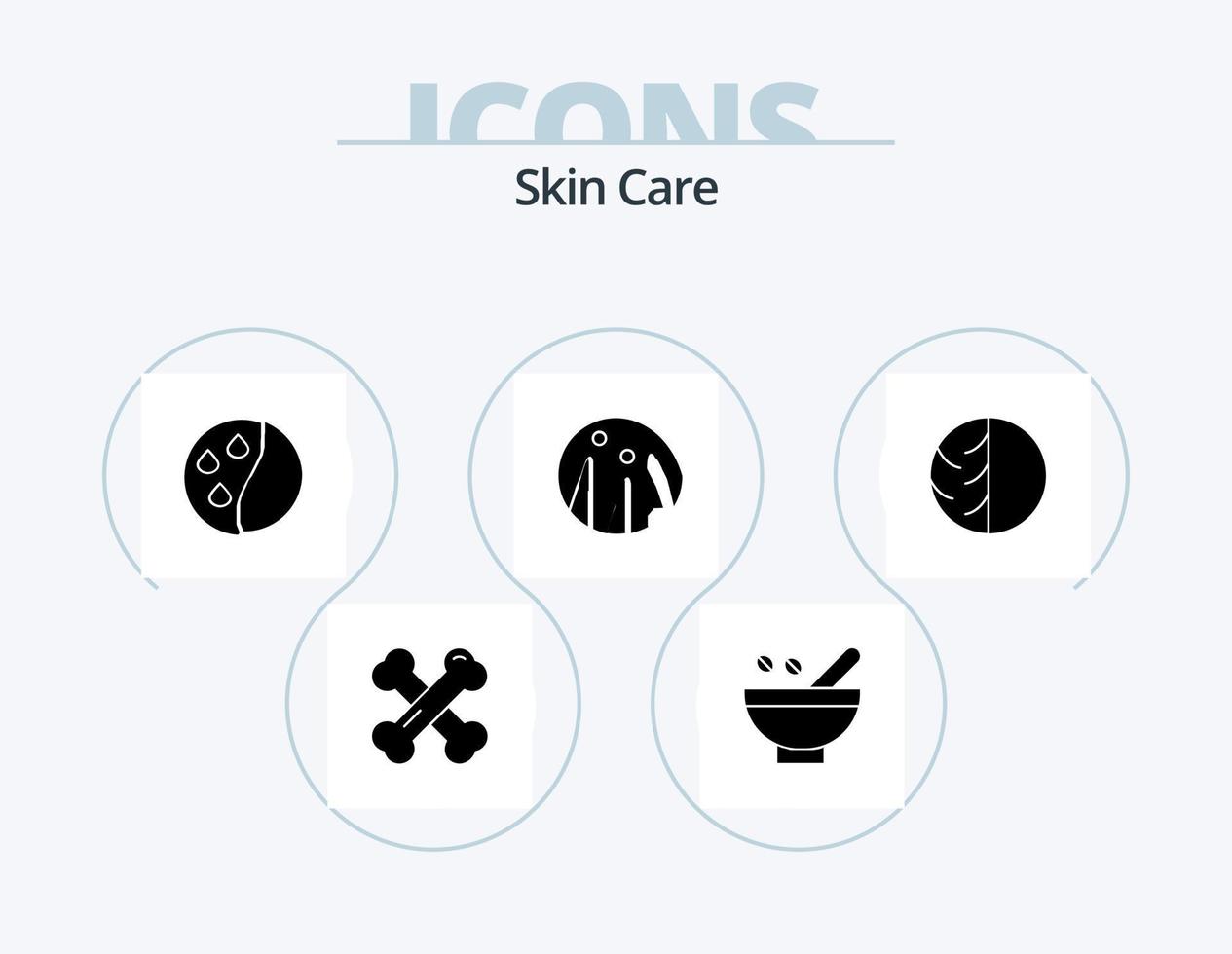 diseño de iconos del paquete de iconos de glifos de piel 5. protección de la piel. piel seca. orgánico. dermatología. tratamiento capilar vector