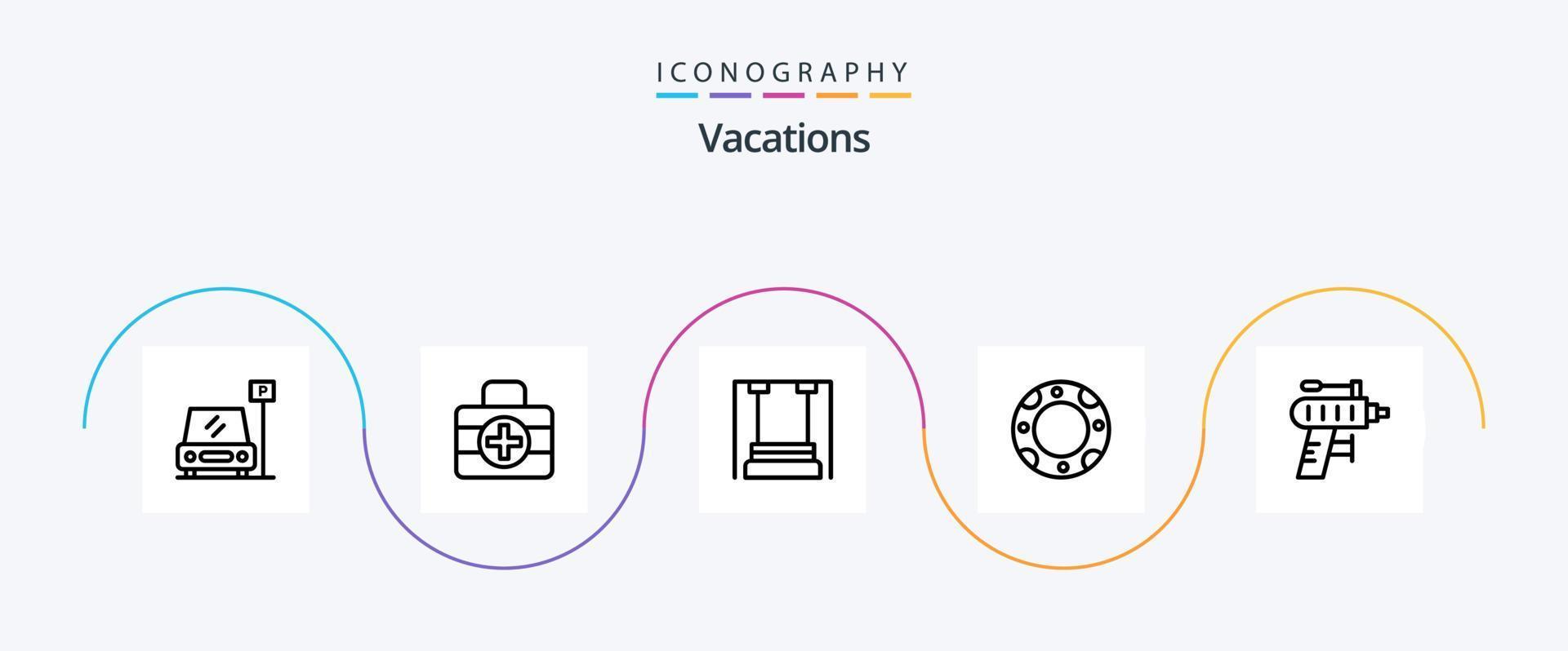 paquete de iconos de la línea 5 de vacaciones que incluye la vida. ic jardín de infancia. niños vector