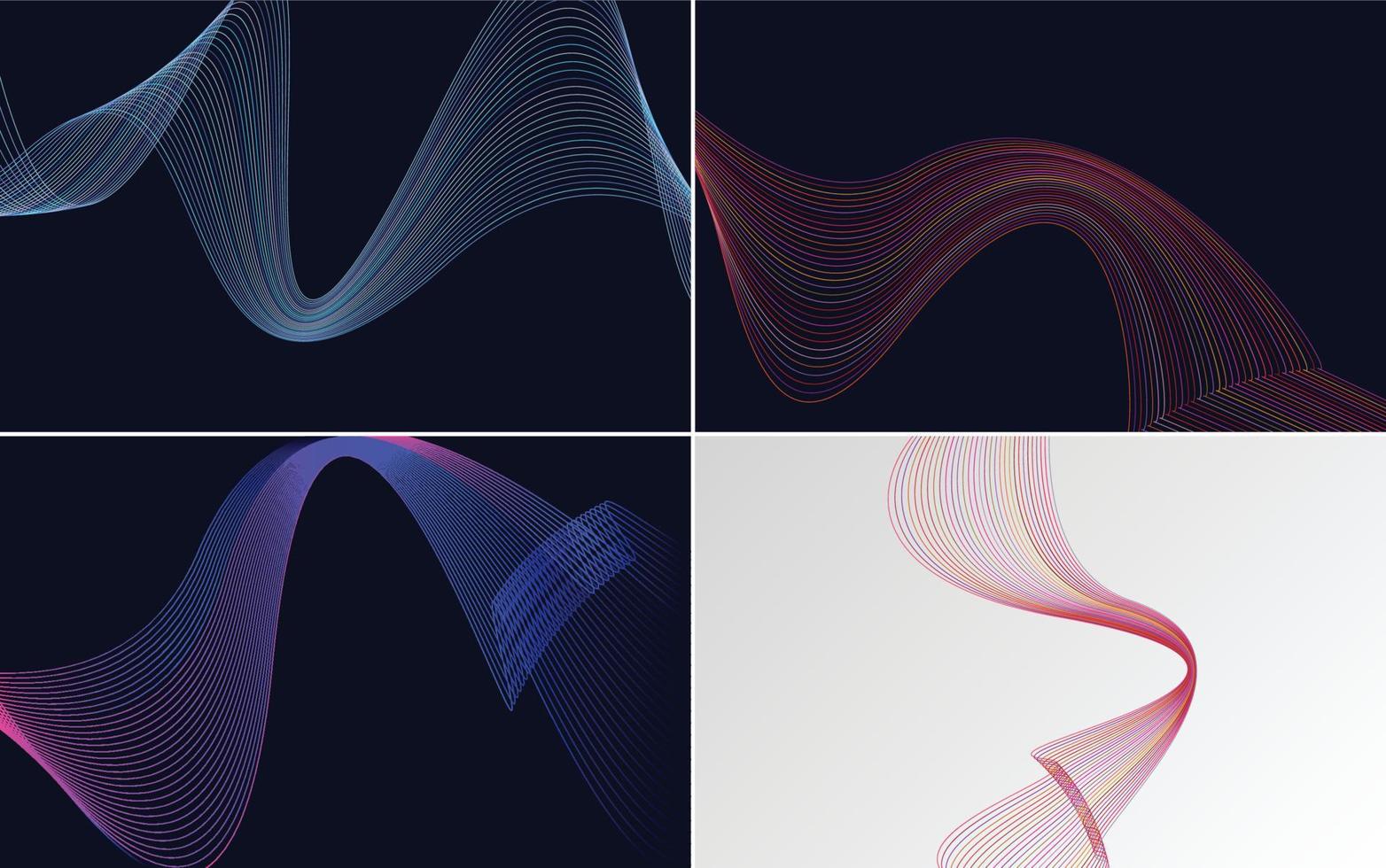 Use these abstract waving line vector backgrounds in your next project