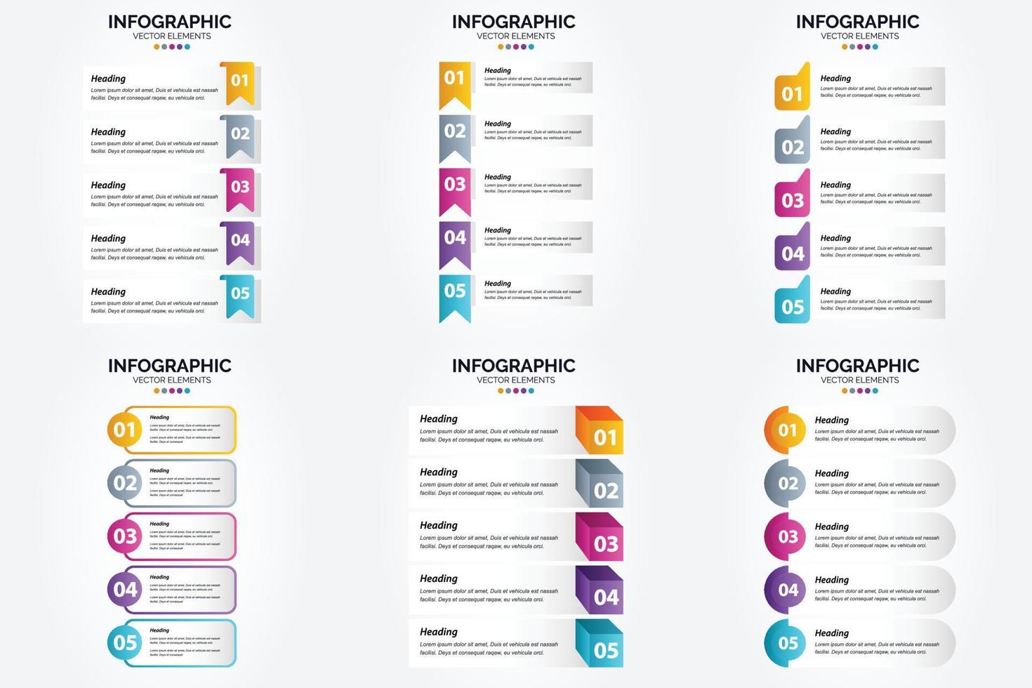 este conjunto de ilustraciones vectoriales es perfecto para crear infografías para publicidad. folletos volantes y revistas. vector