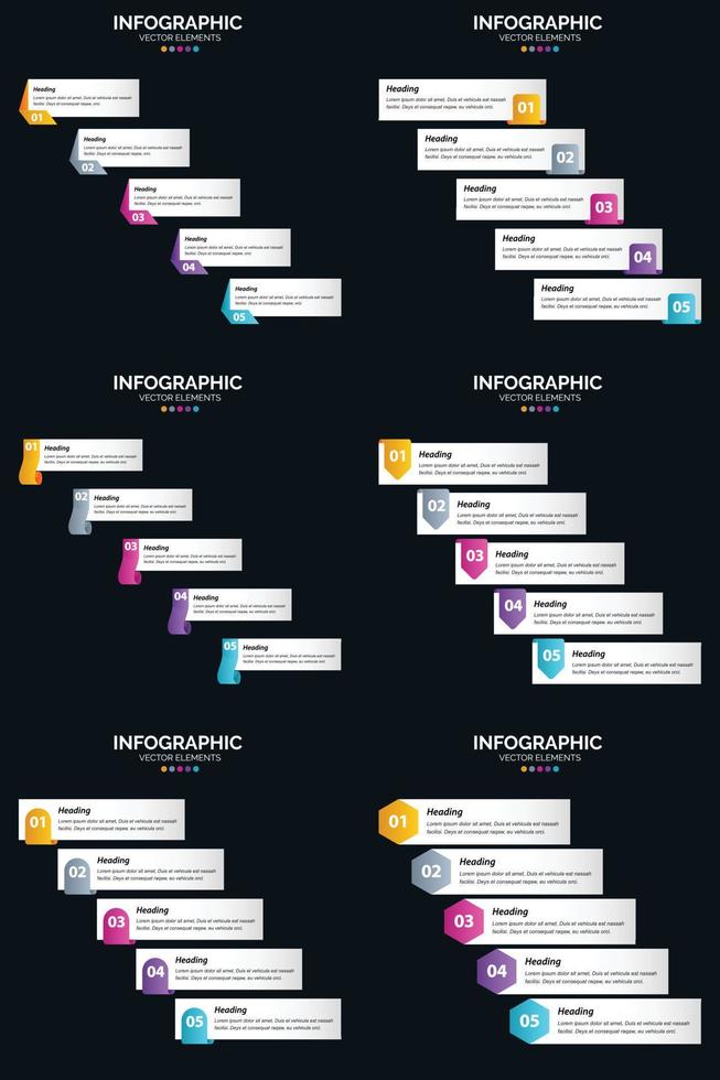 agregue un toque profesional a su presentación con nuestro paquete de infografías vectoriales 6. vector