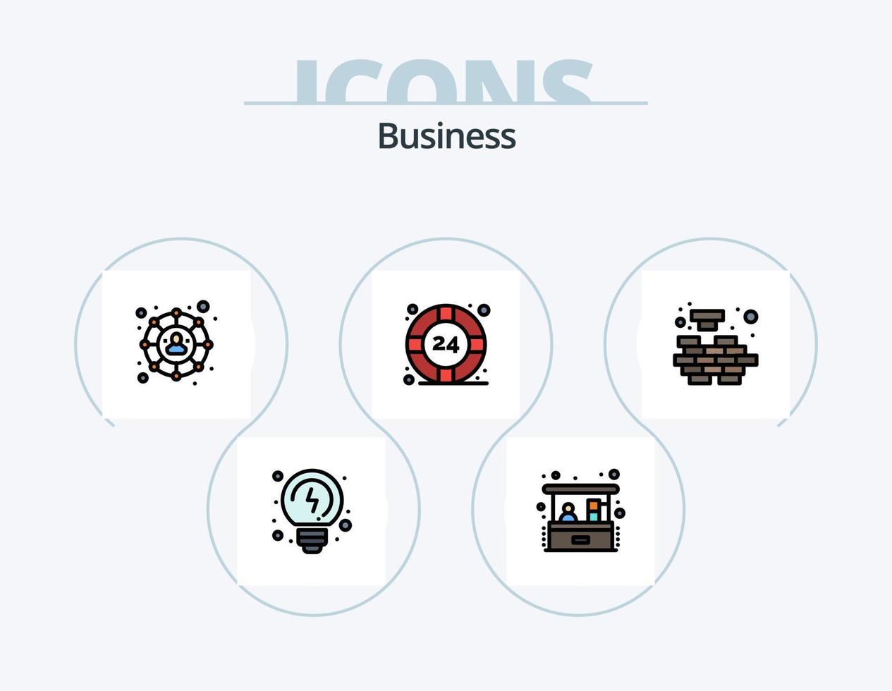Business Line Filled Icon Pack 5 Icon Design. solving. mind. report. logic. investment vector