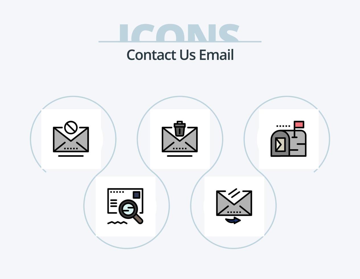 Email Line Filled Icon Pack 5 Icon Design. tray. email. email. download. mail vector