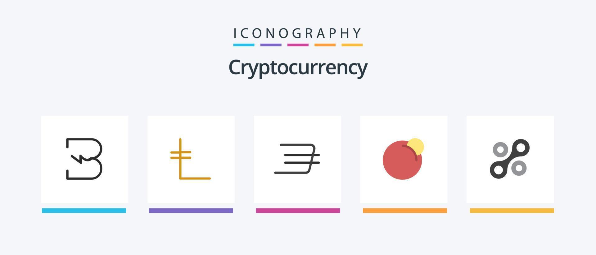 paquete de iconos flat 5 de criptomoneda que incluye criptomoneda. radio. moneda daxx moneda criptográfica. moneda. diseño de iconos creativos vector