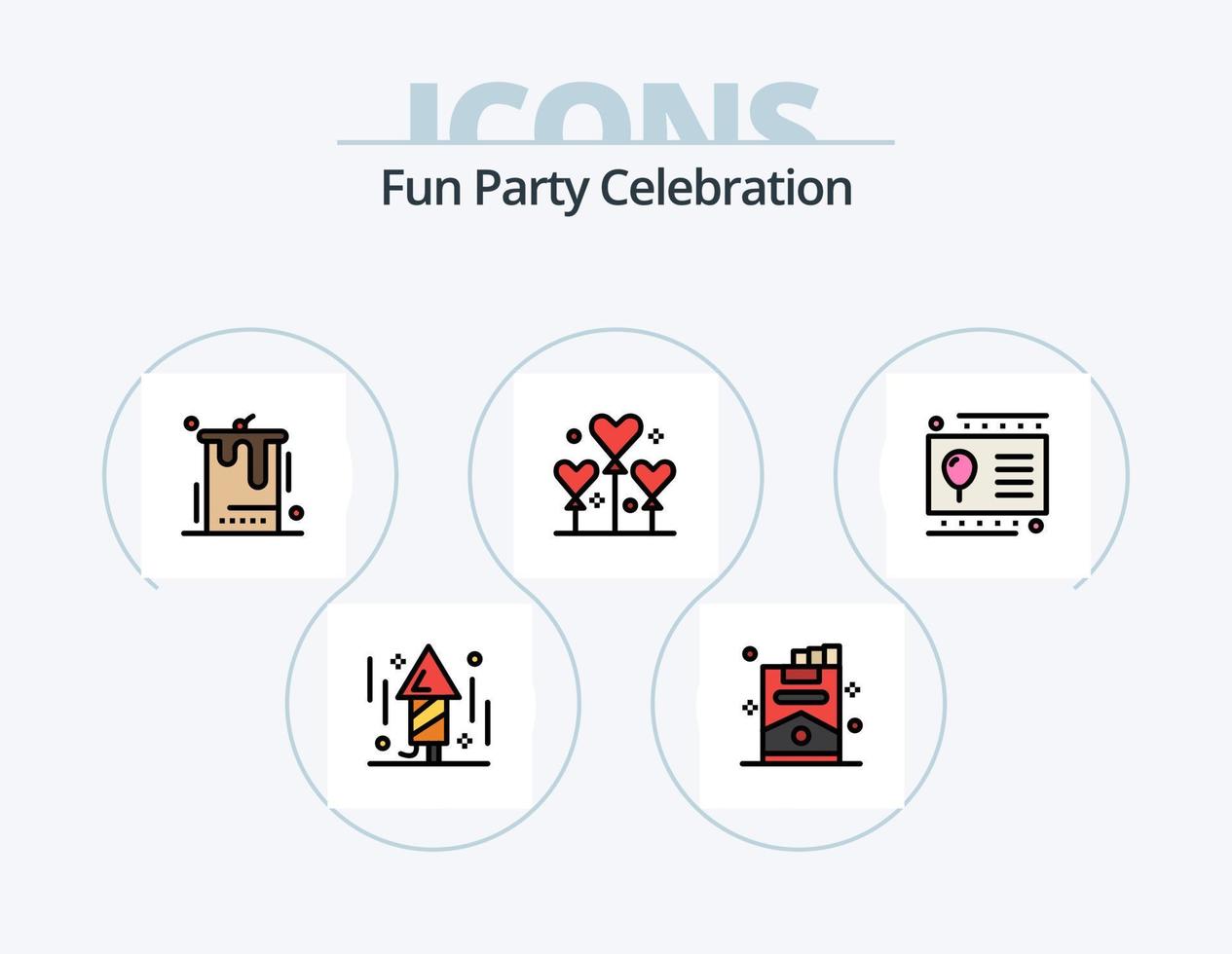 paquete de iconos lleno de línea de fiesta 5 diseño de iconos. cumpleaños. de fumar. fiesta. cigarrillo. teatro vector