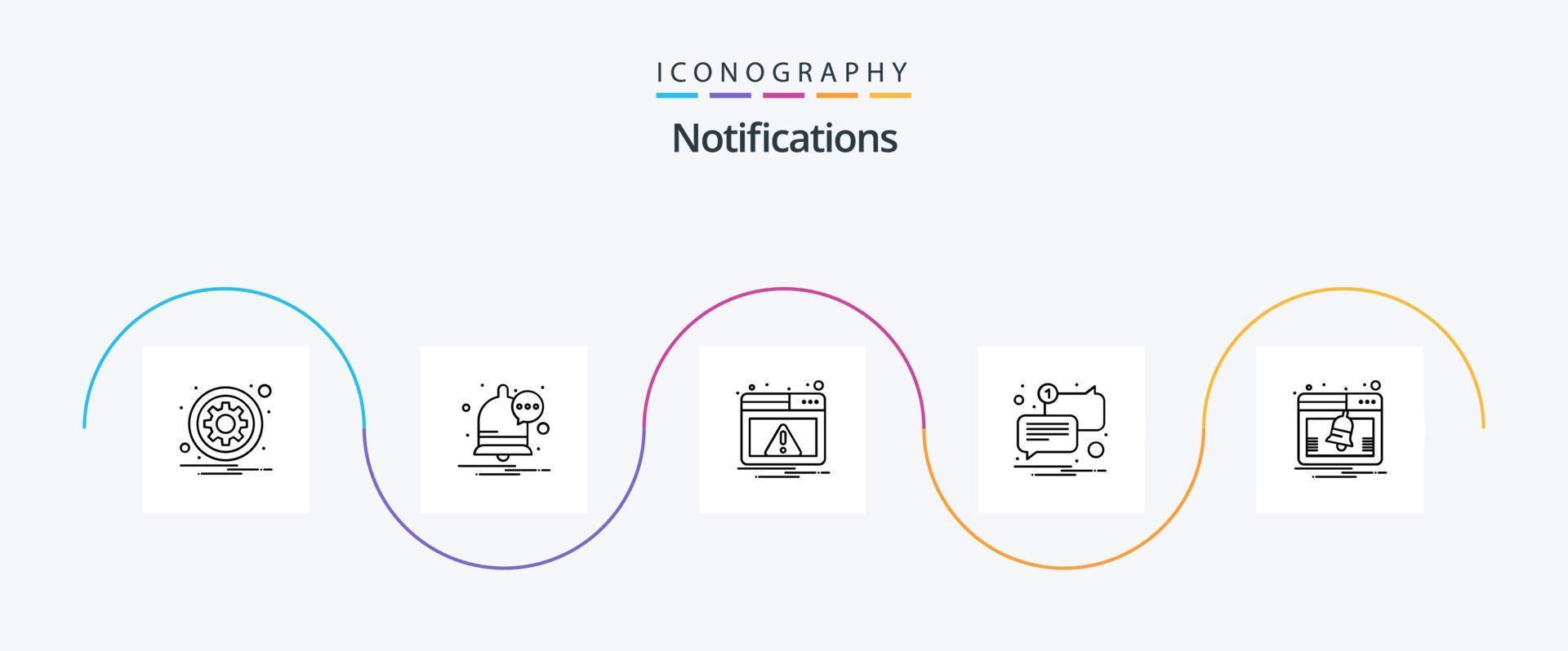 Notifications Line 5 Icon Pack Including activity. unread. web. message. chat vector