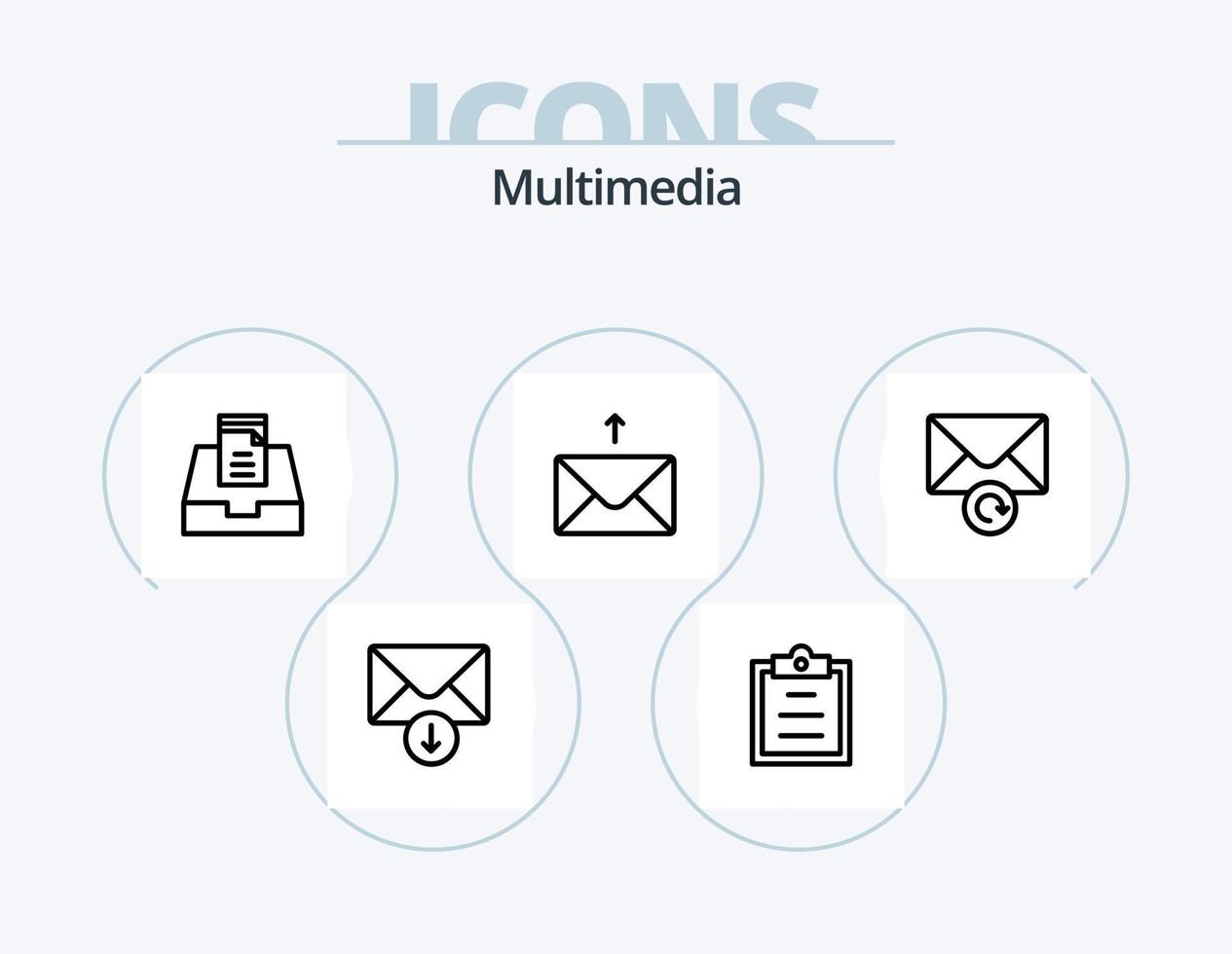 Multimedia Line Icon Pack 5 Icon Design. . . time. mailbox. check vector