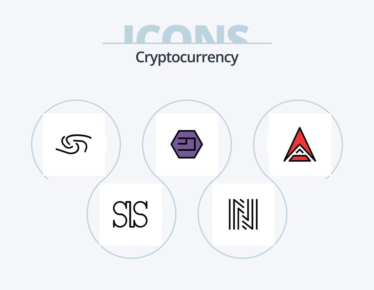 Cryptocurrency Line Filled Icon Pack 5 Icon Design. coin . crypto . crypto currency. coin vector