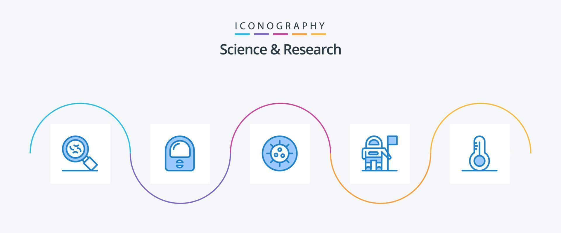 Science Blue 5 Icon Pack Including . virus. thermometer. science vector