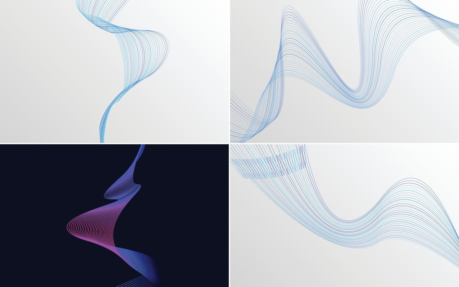 Collection of geometric minimal lines pattern set vector