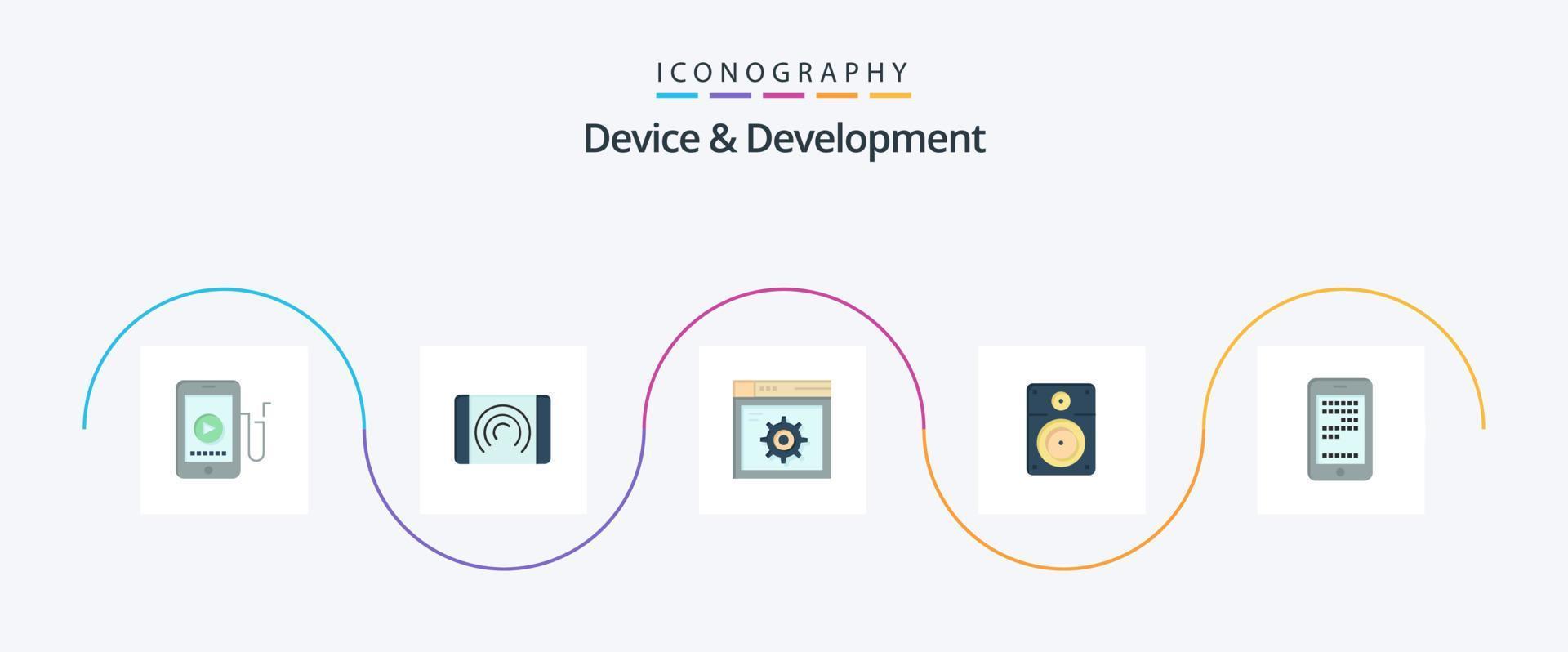 Device And Development Flat 5 Icon Pack Including education . education. web . music. speaker vector