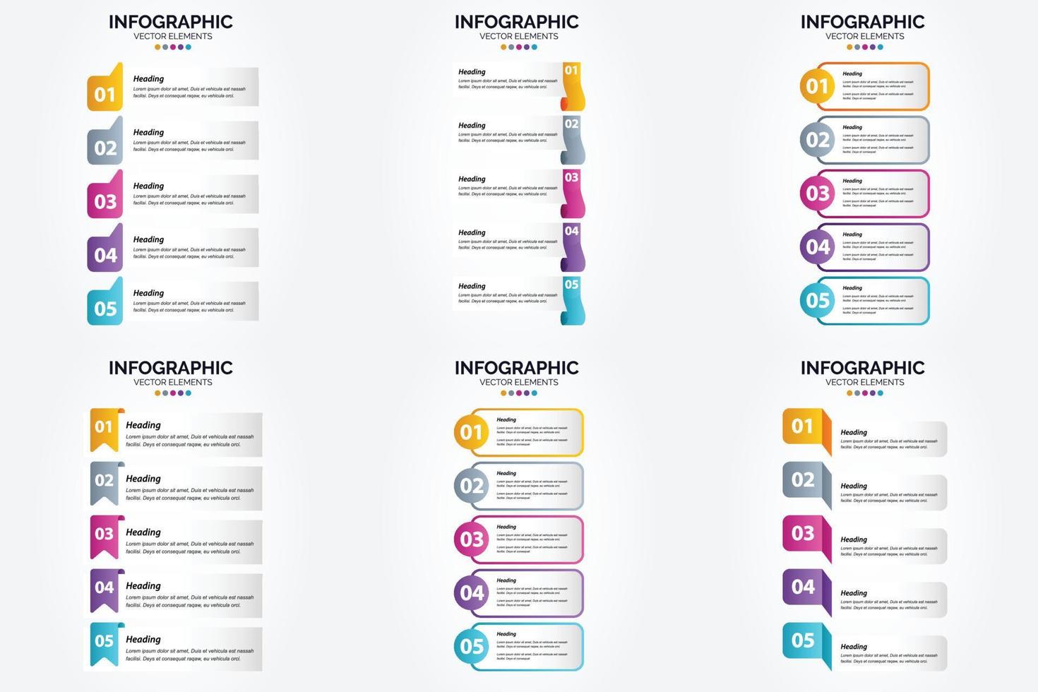 Use this vector illustration infographics set to make your advertising in brochures. flyers. and magazines stand out.