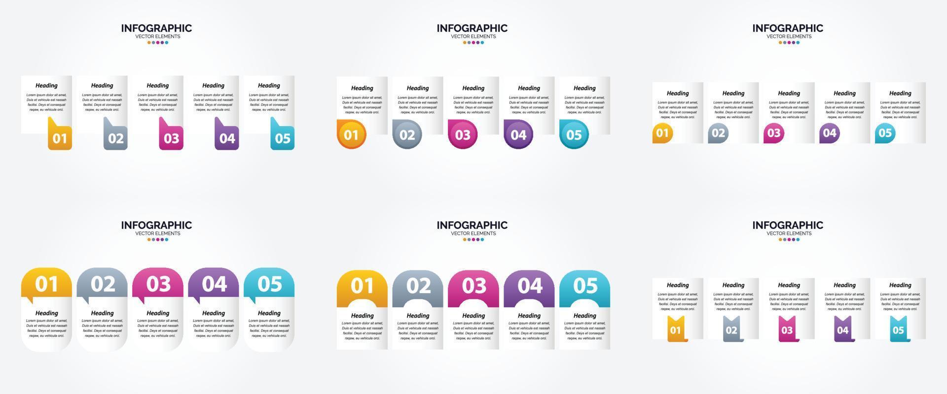 Use this vector illustration infographics set to make your advertising in brochures. flyers. and magazines more attractive.
