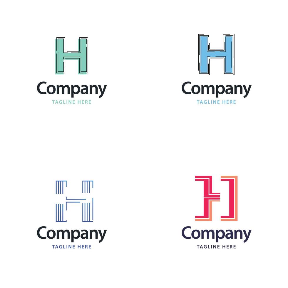 Letter H Big Logo Pack Design Creative Modern logos design for your business vector