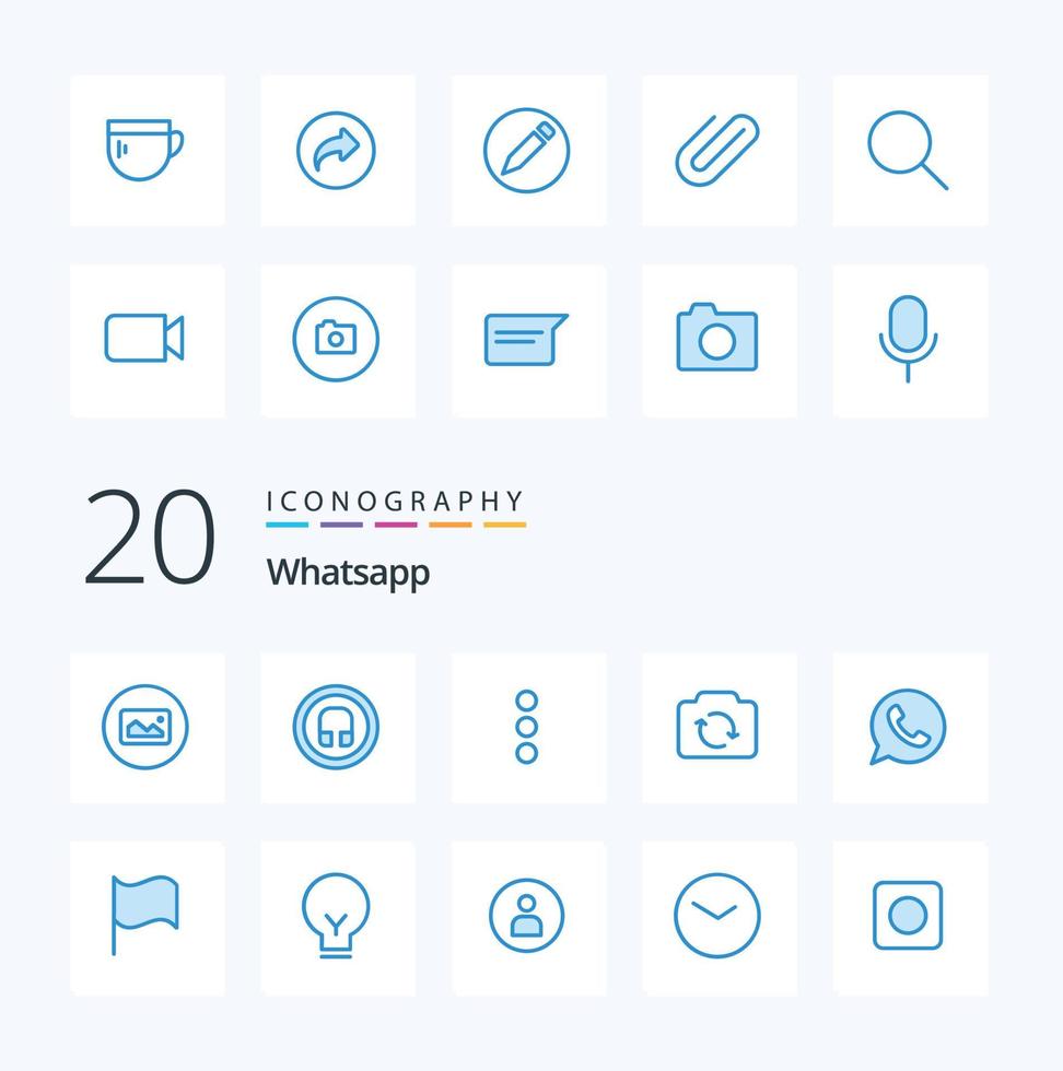 20 Whatsapp Blue Color icon Pack like telephone app app ui refresh vector