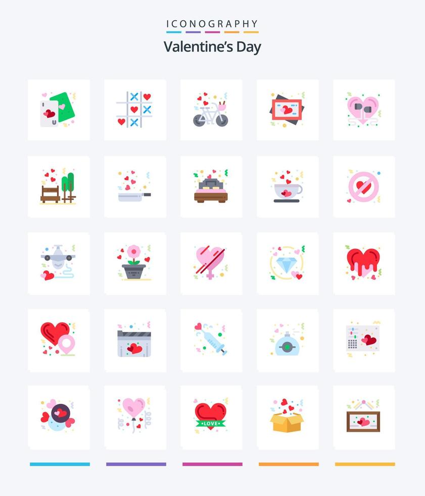 Creative Valentines Day 25 Flat icon pack  Such As wedding. heart. valentine. frame. heart vector