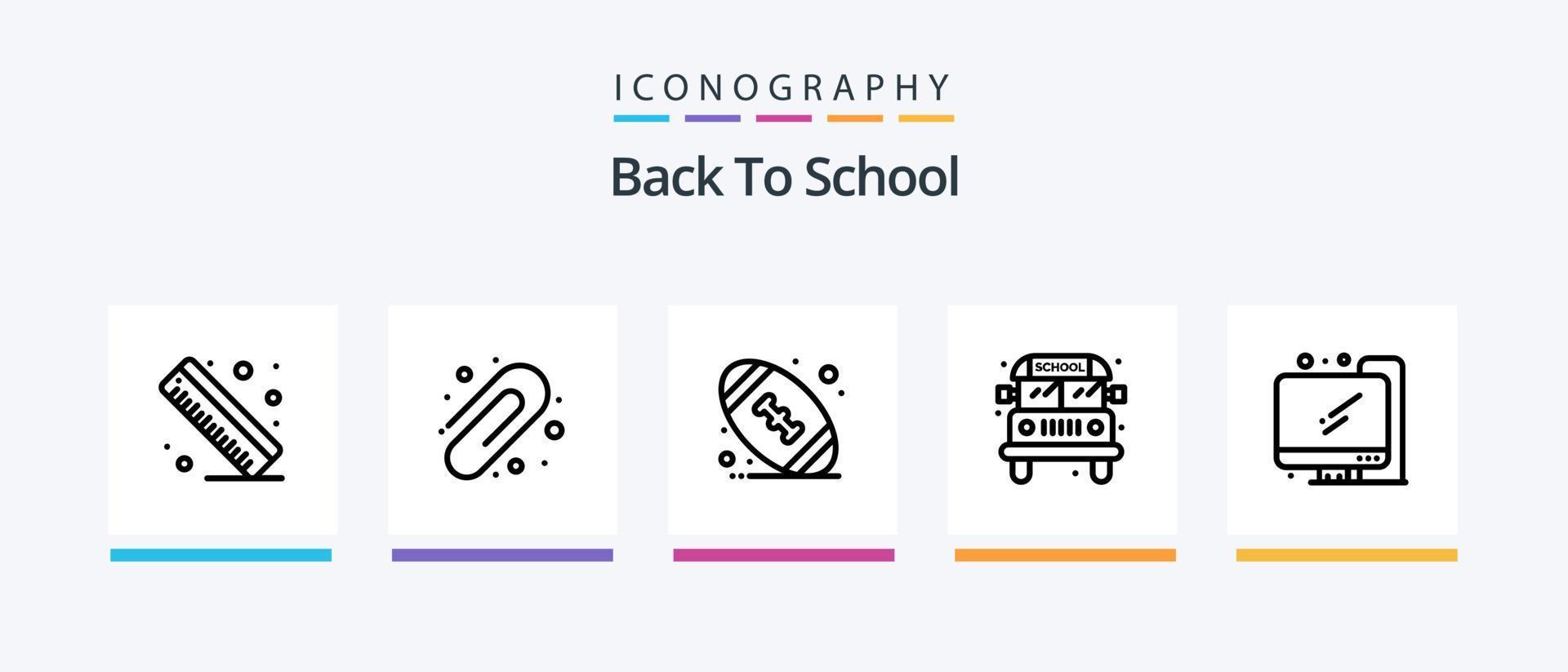 Back To School Line 5 Icon Pack Including . calendar. school. education. school. Creative Icons Design vector