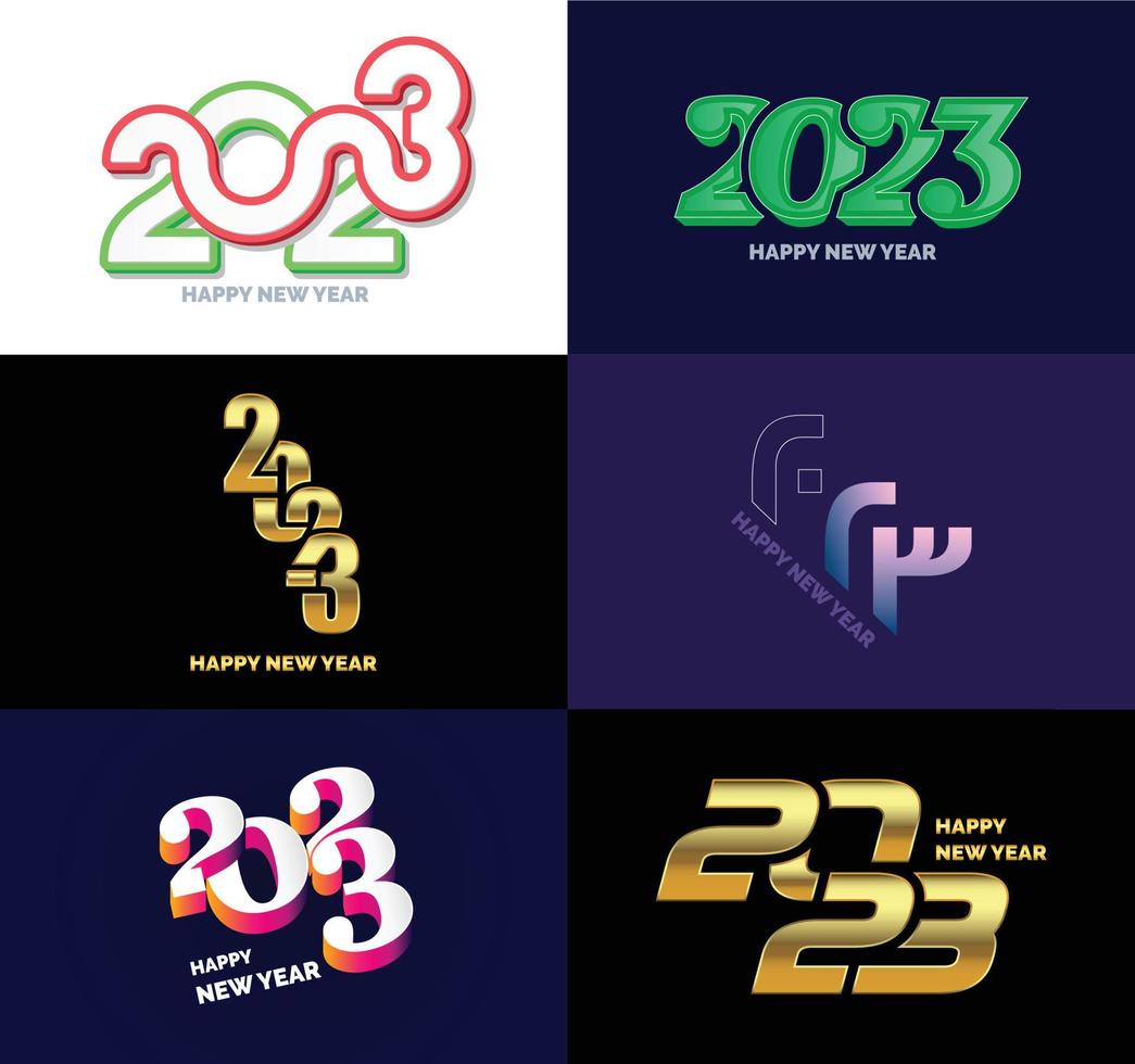 Big Set of 2023 Happy New Year logo text design 2023 number design template vector