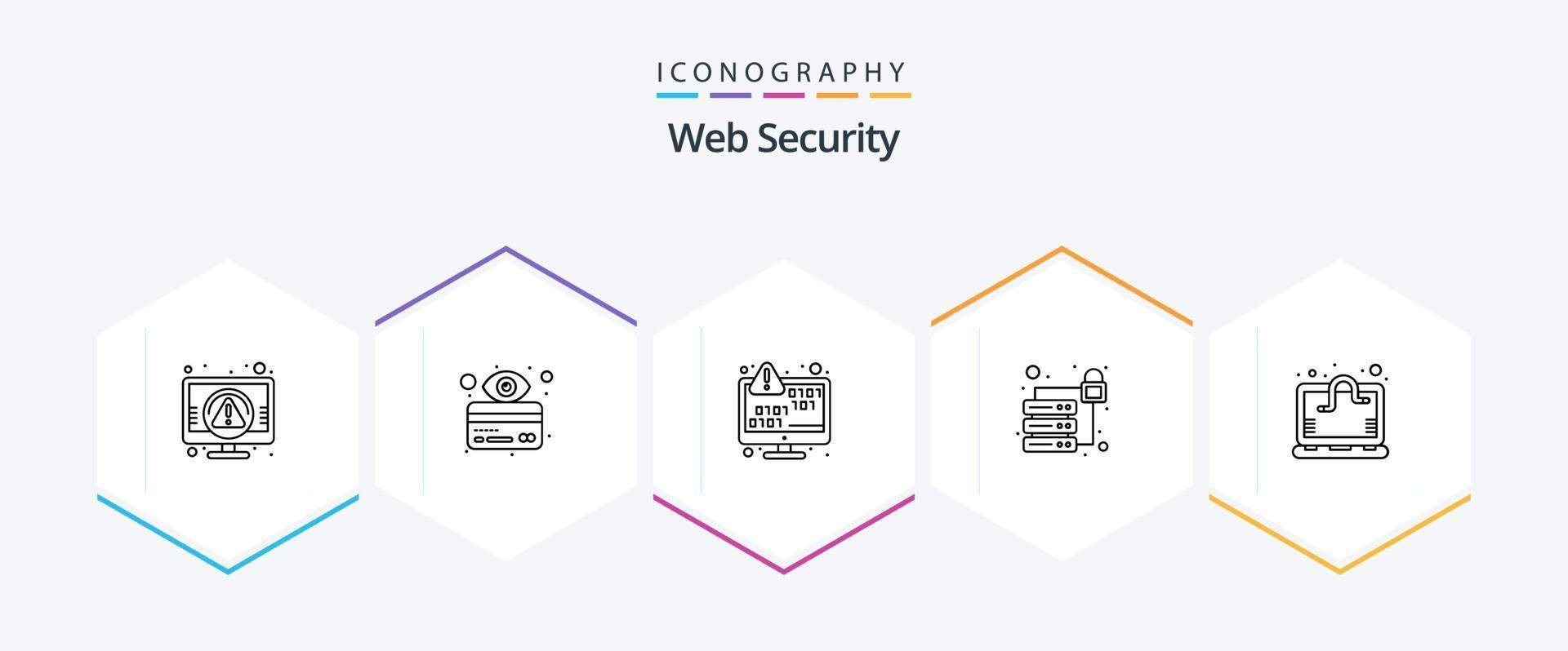 paquete de iconos de 25 líneas de seguridad web que incluye bacteria. seguridad. hacker base de datos. cifrado vector