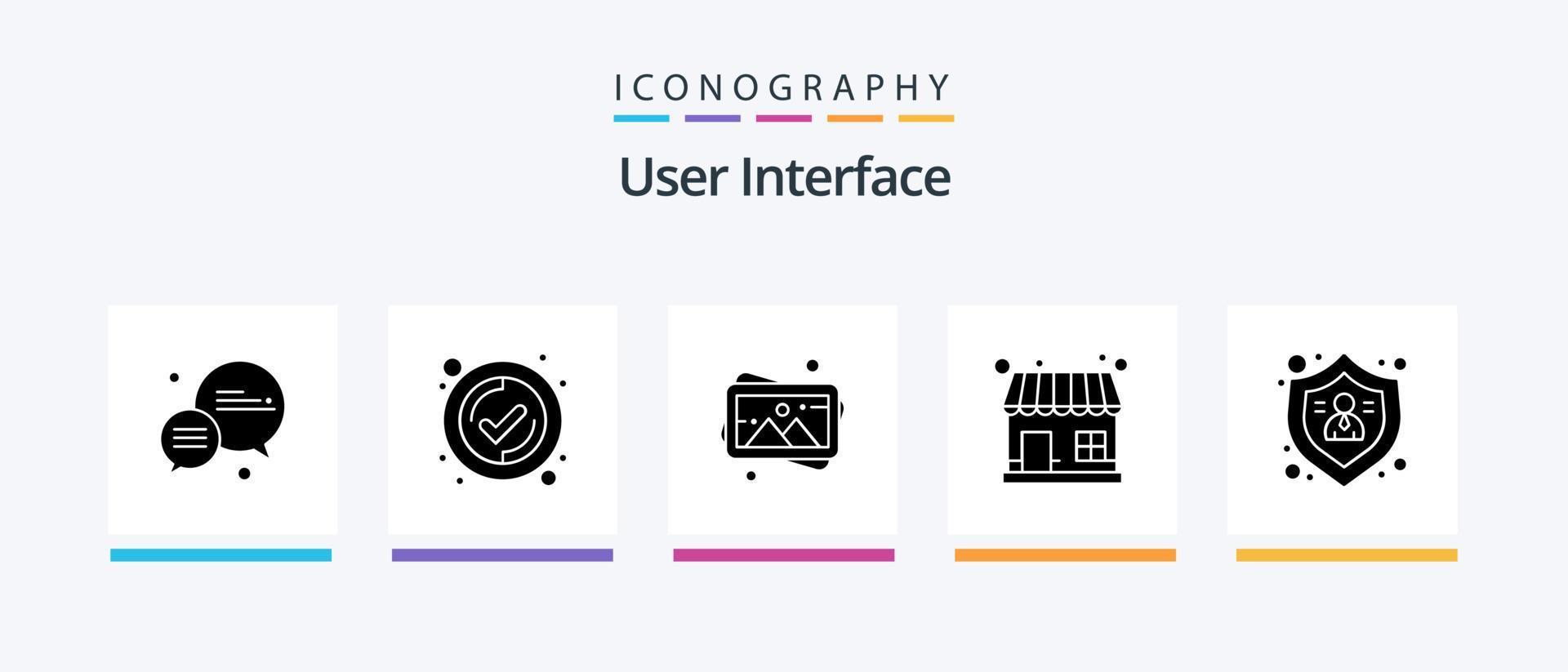 User Interface Glyph 5 Icon Pack Including user. people. painting. action. shop. Creative Icons Design vector