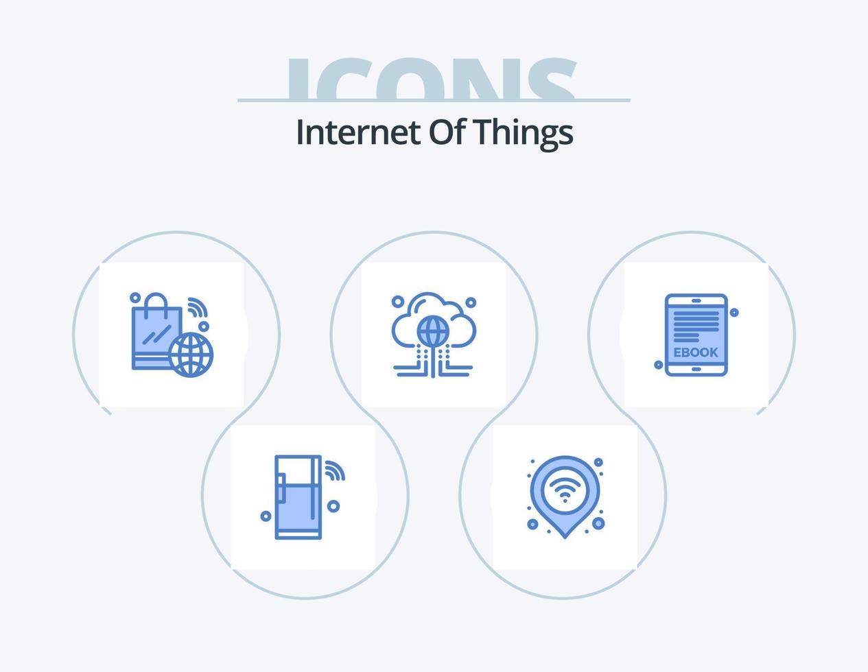 Internet Of Things Blue Icon Pack 5 Icon Design. data. cloud. signal. wifi. internet of things vector